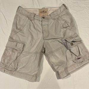 Hollister Cargo Shorts Mens 28x10 khaki White Thick Heavy Cotton Outdoor Hiking